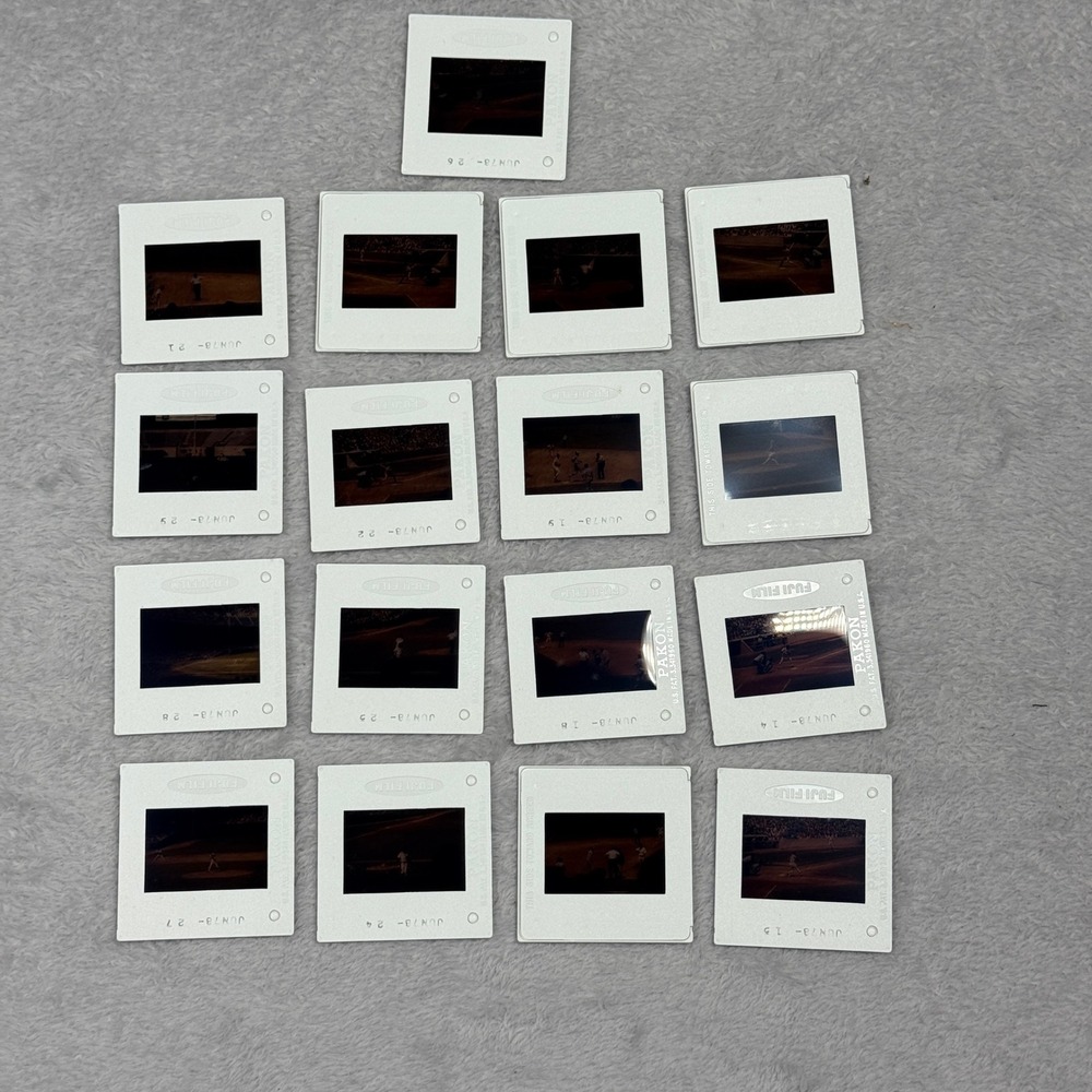 Fuji Film Vintage Baseball Slides 1978 Lot of 17 Action Shots Stadium Photos